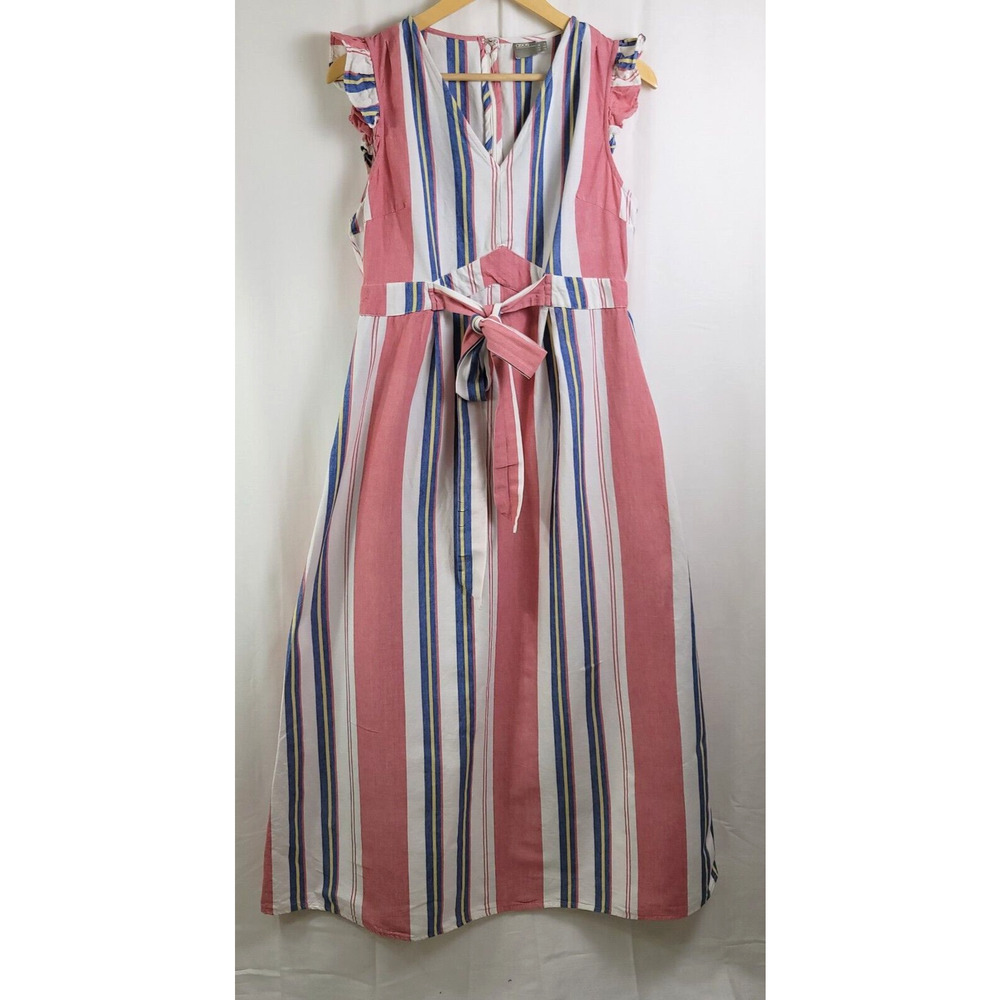 ASOS Maternity Maxi Dress Womens Size 10 Tie Front Lightweight Cotton Casual